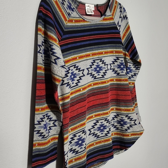 PARSLEY SAGE Top Womens Small Multicolor Y2K Southwestern Western Boho Artsy - Picture 4 of 12